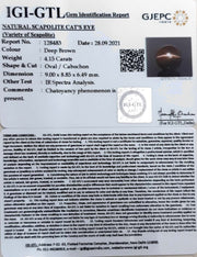 4.15/CT Natural Scapolite Cat's Eye with Govt. Lab Certified-(1221)